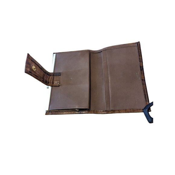 Vintage Wallet Cowhide Leather Womens Snap BiFold Brown Kiss Lock Change Western - Picture 5 of 9
